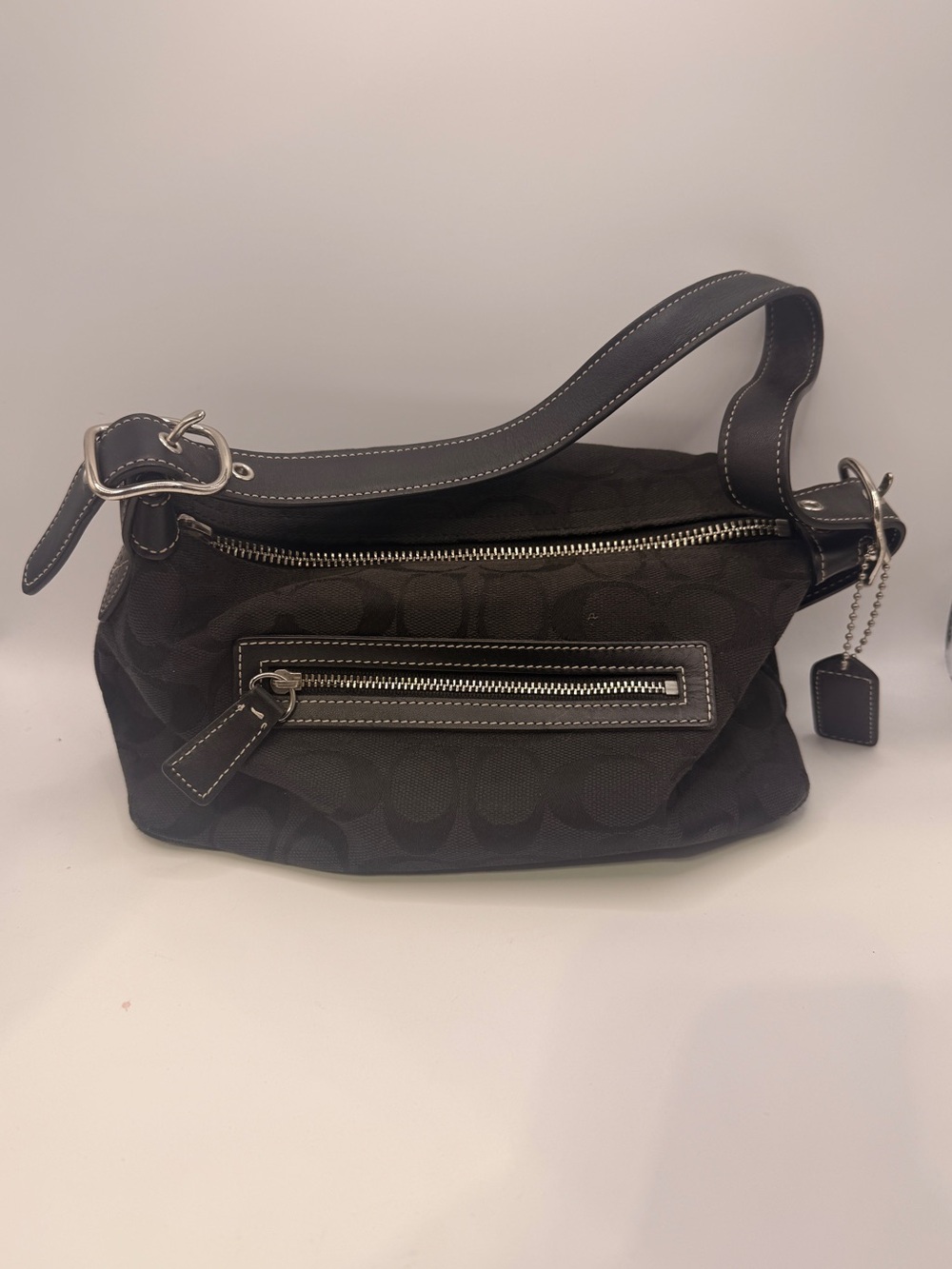 VINTAGE Coach Y2K 6044 Signature Shoulder Bag black